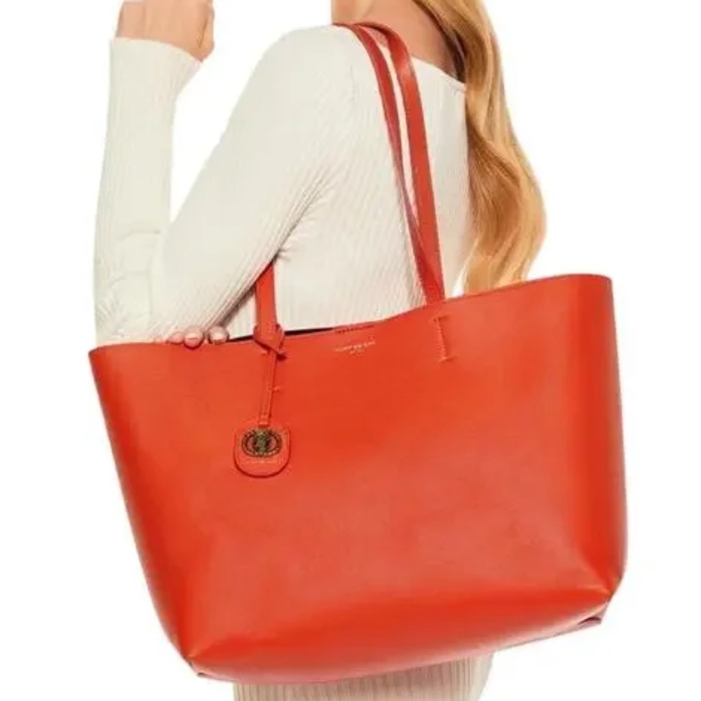 Kurt Geiger NWT London Orange Chelsea Shopper Tote/Bag w/ Interior Pouch